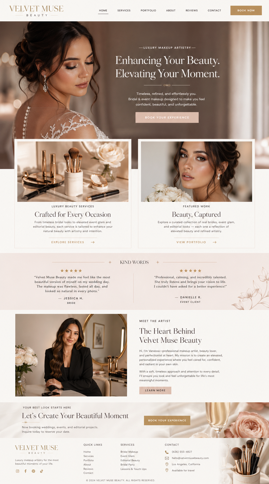 Velvet Muse Beauty website by Onyx + Orchid Design Studio