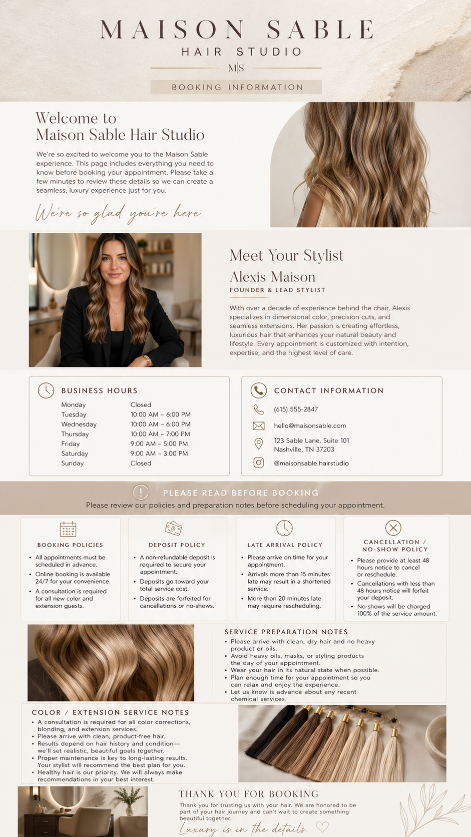 Acuity booking page by Onyx + Orchid Design Studio
