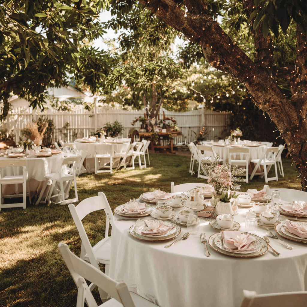 Romantic intimate wedding setting