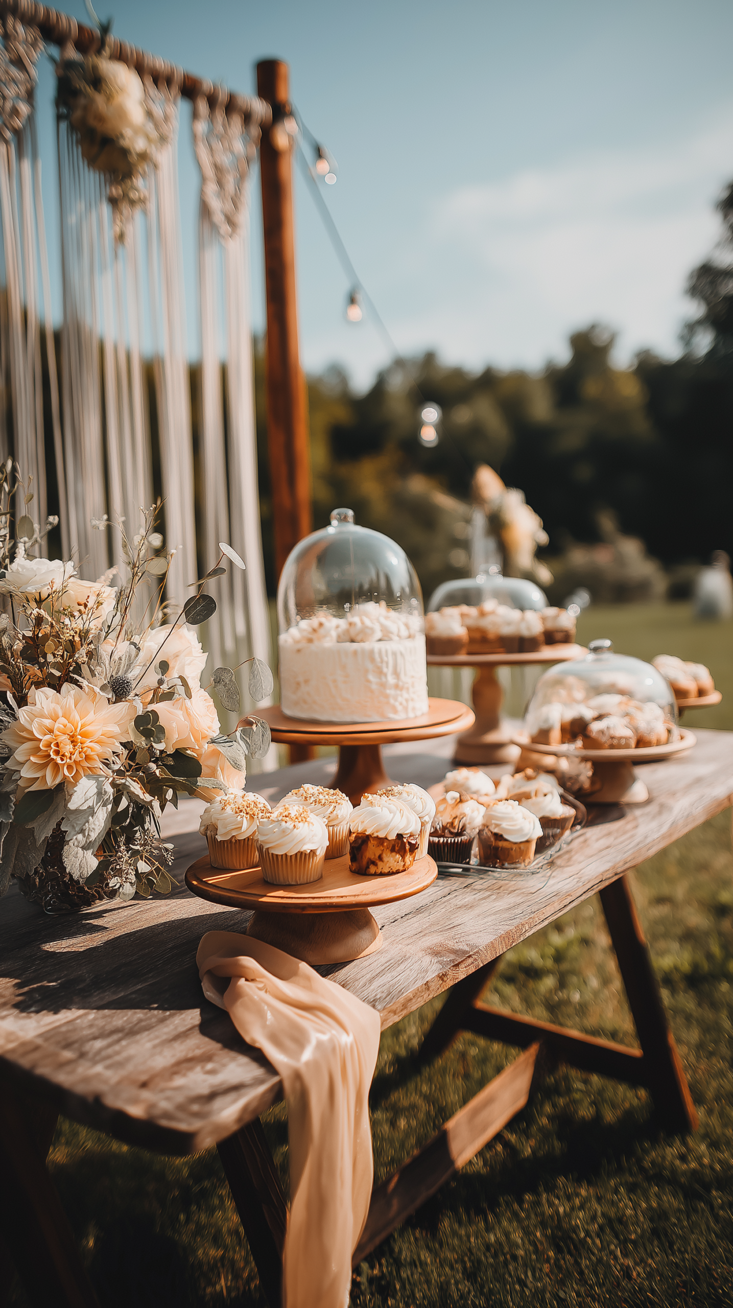 Outdoor cake buffet