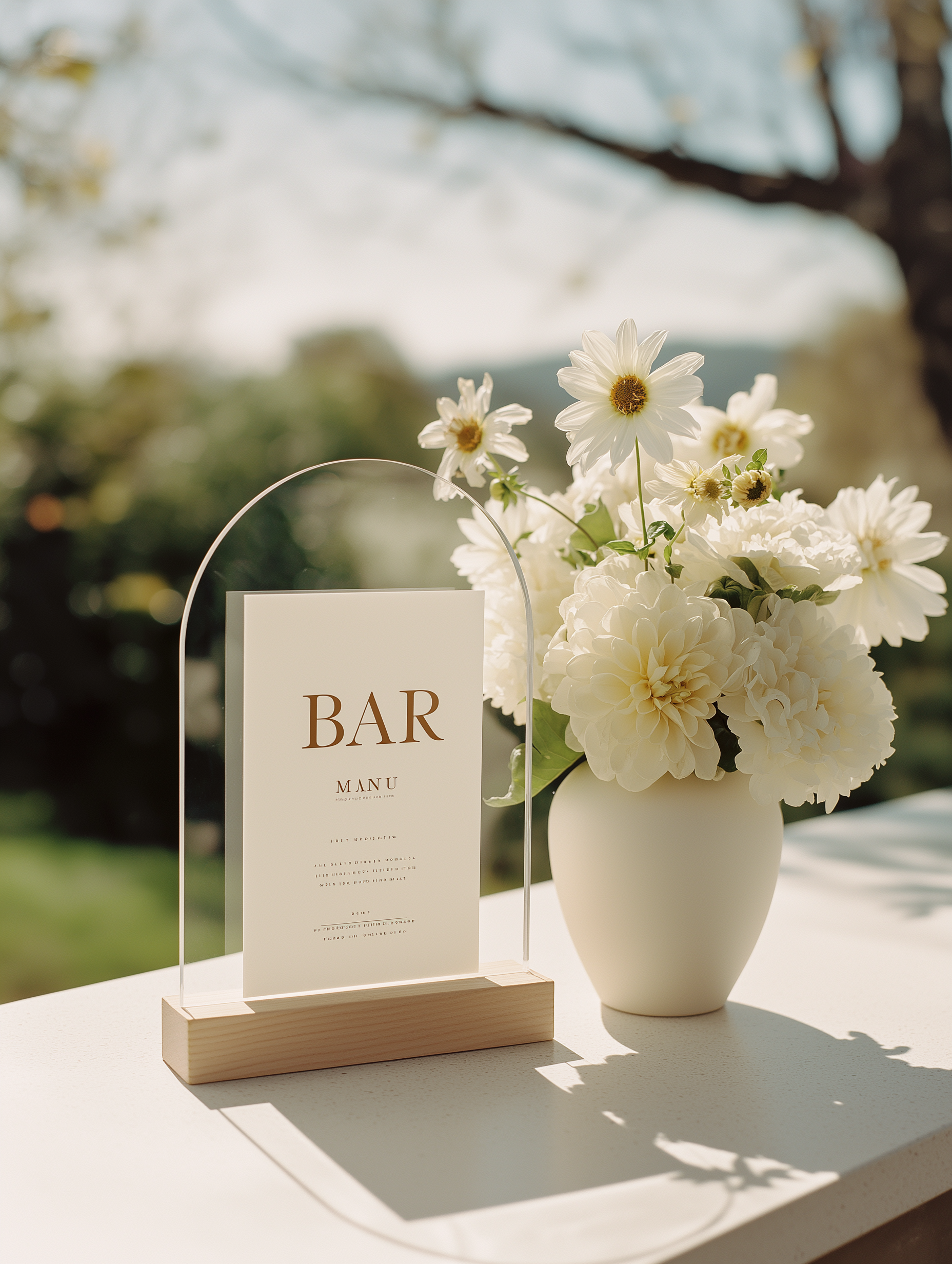 Wedding bar menu sign