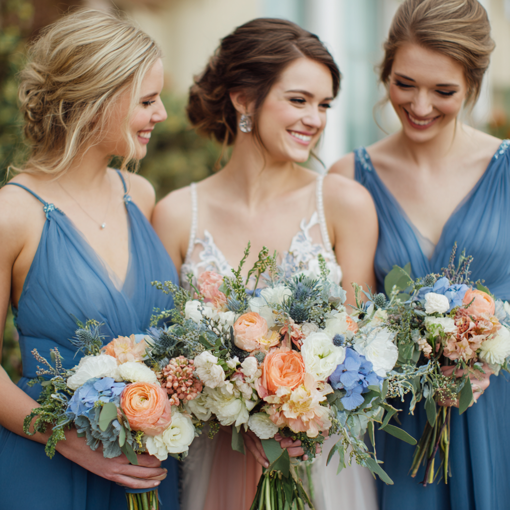 Draped luxury wedding reception with floral centerpieces