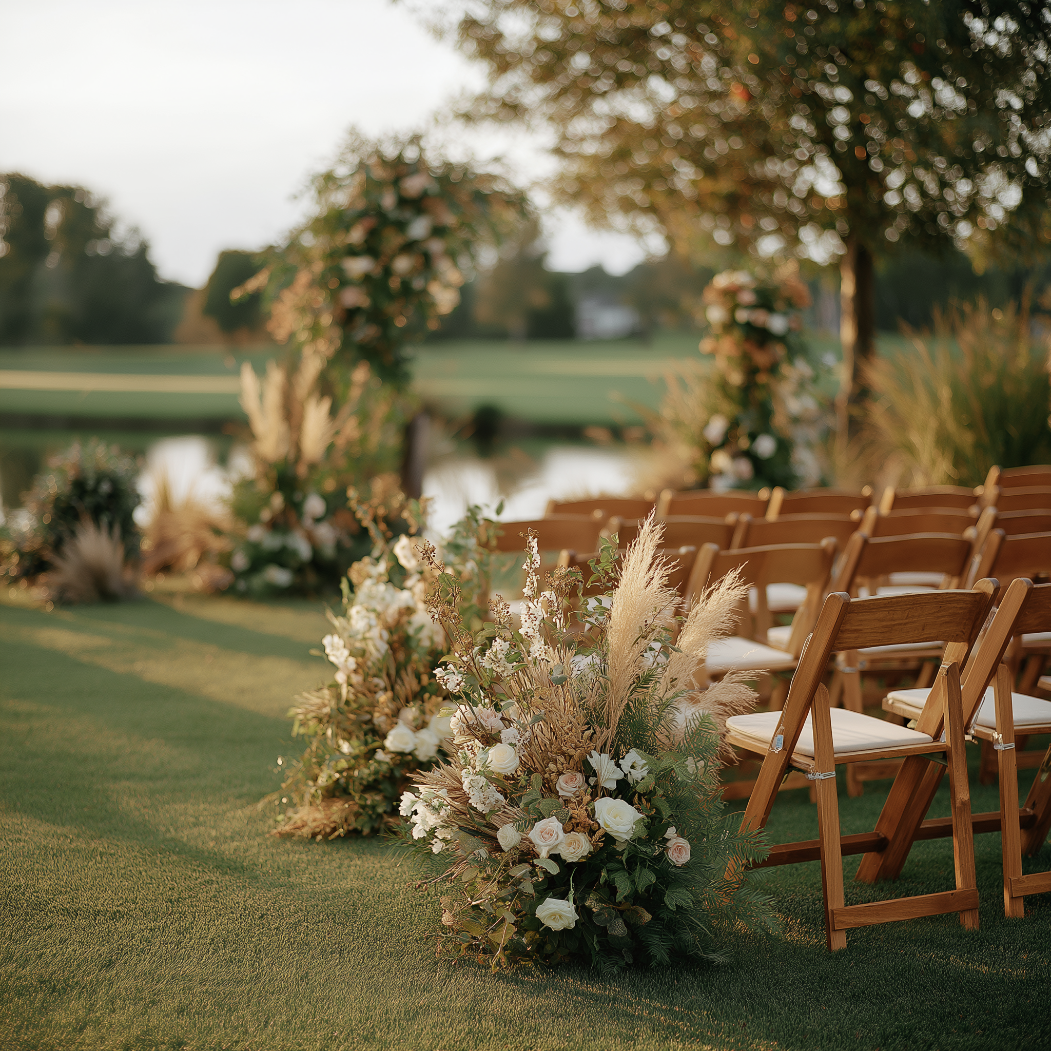Intimate outdoor ceremony setup